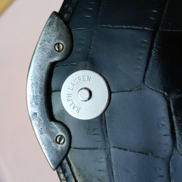 Vintage Polo Ralph Lauren croco embossed leather clutch/makeup bag - Picture 10 of 10